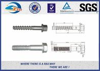 Stainless Steel / Brass Railroad Concrete Screw Spike Railway Fastening System Parts